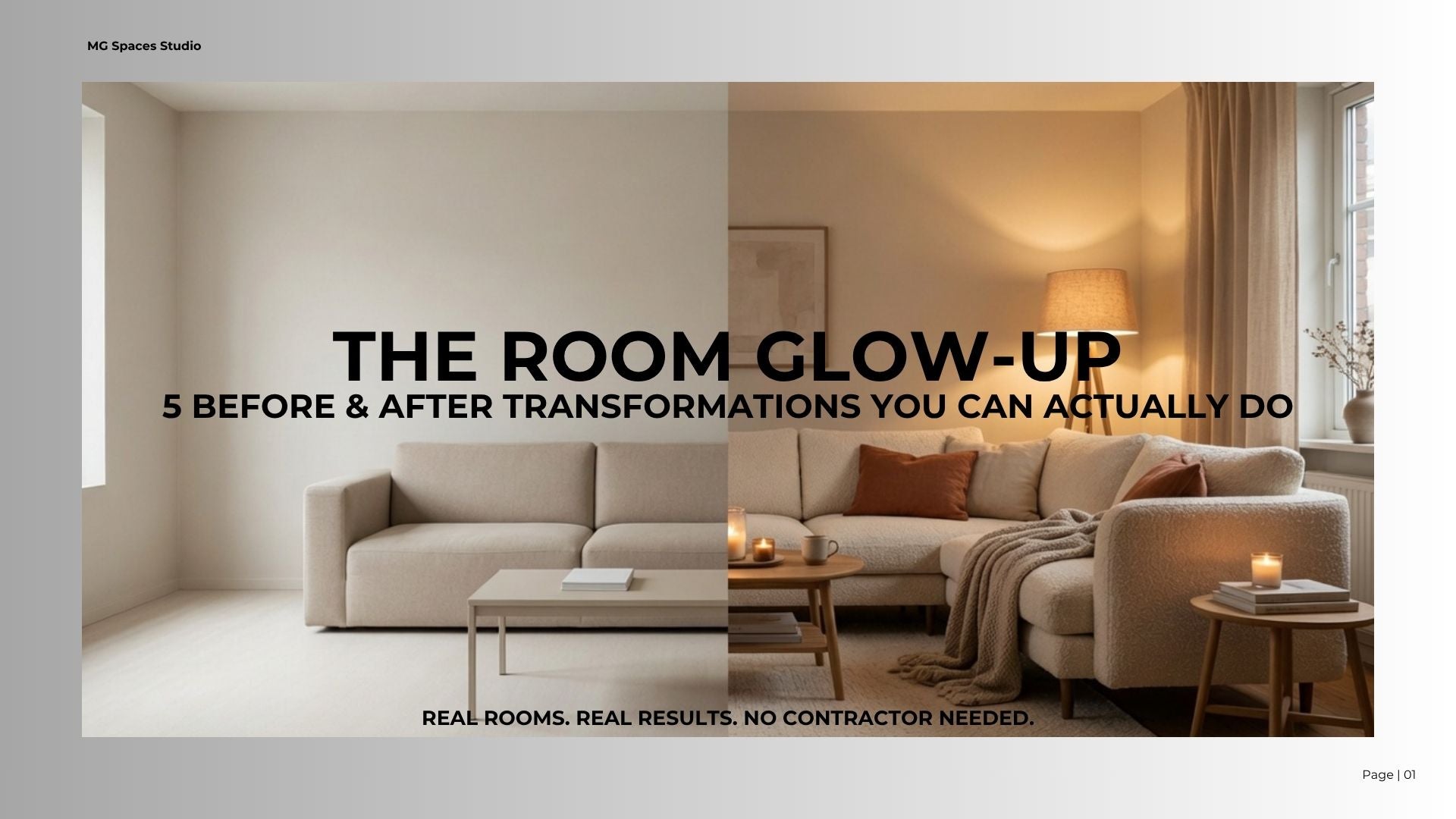 The Room Glow-Up: 5 Before & After Transformations You Can Actually Do (Instant PDF Download)